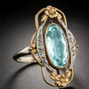 Wholesale Women's Copper Vintage Palace Style Hollow Flower Inlaid Zircon Ring And Bracelet Accessories
