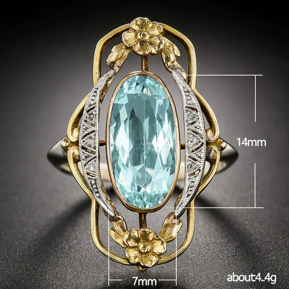 Wholesale Women's Copper Vintage Palace Style Hollow Flower Inlaid Zircon Ring And Bracelet Accessories