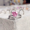Wholesale Women's Copper Vshaped Heart Micropaved Love Ring