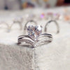 Wholesale Women's Copper Vshaped Heart Micropaved Love Ring