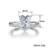 Wholesale Women's Copper Vshaped Heart Micropaved Love Ring