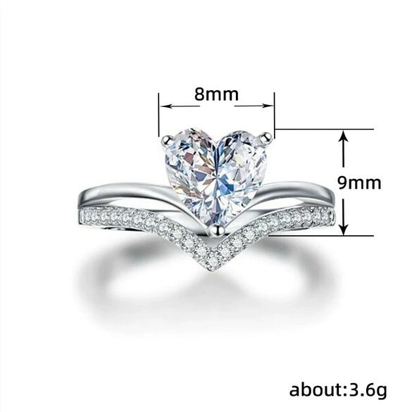 Wholesale Women's Copper Vshaped Heart Micropaved Love Ring