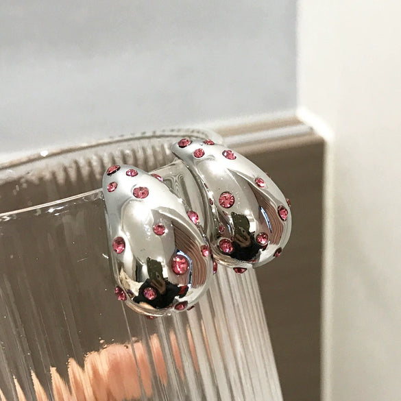 Wholesale Women's Copper Water Drop Shape Zircon Earrings