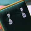 Wholesale Women's Copper Water Drop Shaped Zircon Earrings