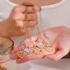 Wholesale Women's Copper Water Drop Zircon Necklace With Heart Shape And Electroplating Process