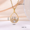 Wholesale Women's Copper Water Drop Zircon Necklace With Heart Shape And Electroplating Process