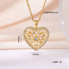Wholesale Women's Copper Water Drop Zircon Necklace With Heart Shape And Electroplating Process