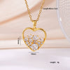 Wholesale Women's Copper Water Drop Zircon Necklace With Heart Shape And Electroplating Process
