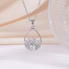 Wholesale Women's Copper Water Drop Zircon Necklace With Heart Shape And Electroplating Process