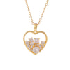 Wholesale Women's Copper Water Drop Zircon Necklace With Heart Shape And Electroplating Process