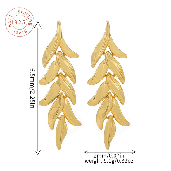 Wholesale Women's Copper Wavy Exaggerated Earrings