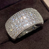 Wholesale Women's Copper White Gold Plated Zircon Geometric Half Ring