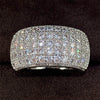 Wholesale Women's Copper White Gold Plated Zircon Geometric Half Ring