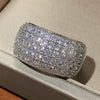 Wholesale Women's Copper White Gold Plated Zircon Geometric Half Ring