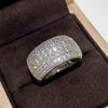 Wholesale Women's Copper White Gold Plated Zircon Geometric Half Ring