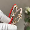 Wholesale Women's Copper Woven Bracelet With Horseshoe Buckle And Inlaid Zircon Light Luxury Geometric Style