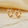 Wholesale Women's Copper Zircon Bow Earrings
