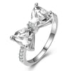 Wholesale Women's Copper Zircon Bow Ring Sweet Cool Style