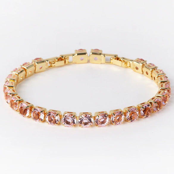 Wholesale Women's Copper Zircon Bracelet Shiny Tennis Chain