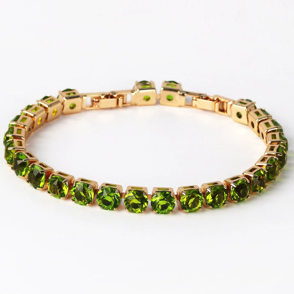 Wholesale Women's Copper Zircon Bracelet Shiny Tennis Chain