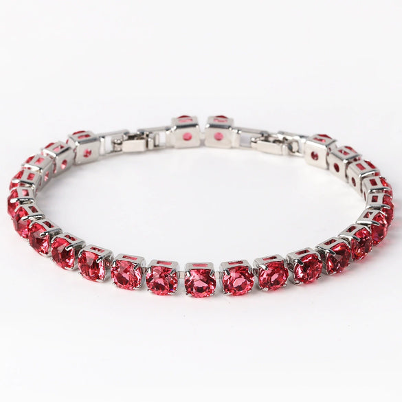 Wholesale Women's Copper Zircon Bracelet Shiny Tennis Chain