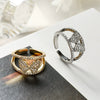 Wholesale Women's Copper Zircon Butterfly Opening Ring With Microinlay And Geometric Design