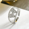 Wholesale Women's Copper Zircon Butterfly Opening Ring With Microinlay And Geometric Design