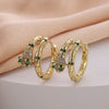 Wholesale Women's Copper Zircon Earrings With Animal Zodiac Flower Bow Geometric Patterns Electroplated Real Gold