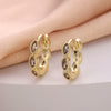 Wholesale Women's Copper Zircon Earrings With Animal Zodiac Flower Bow Geometric Patterns Electroplated Real Gold