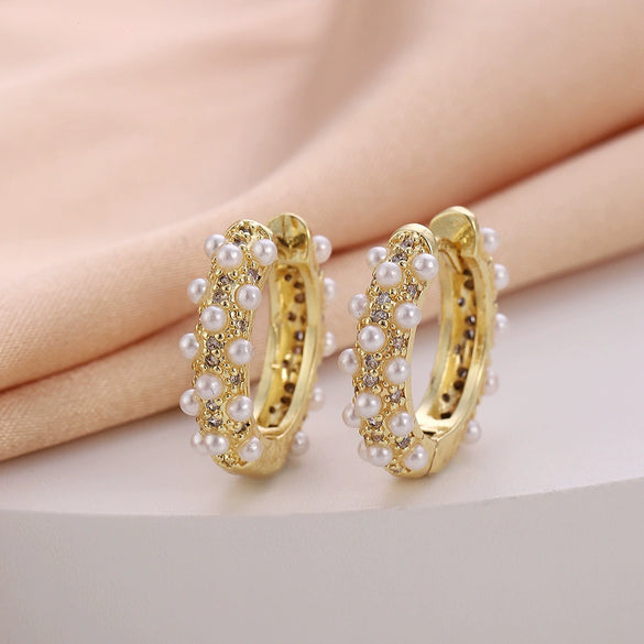 Wholesale Women's Copper Zircon Earrings With Animal Zodiac Flower Bow Geometric Patterns Electroplated Real Gold