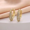 Wholesale Women's Copper Zircon Earrings With Animal Zodiac Flower Bow Geometric Patterns Electroplated Real Gold