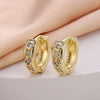 Wholesale Women's Copper Zircon Earrings With Animal Zodiac Flower Bow Geometric Patterns Electroplated Real Gold