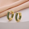 Wholesale Women's Copper Zircon Earrings With Animal Zodiac Flower Bow Geometric Patterns Electroplated Real Gold