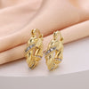 Wholesale Women's Copper Zircon Earrings With Animal Zodiac Flower Bow Geometric Patterns Electroplated Real Gold