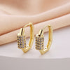 Wholesale Women's Copper Zircon Earrings With Animal Zodiac Flower Bow Geometric Patterns Electroplated Real Gold
