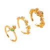 Wholesale Women's Copper Zircon Electroplated Flower Shape Index Finger Ring With Gentle And Forest Style