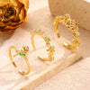 Wholesale Women's Copper Zircon Electroplated Flower Shape Index Finger Ring With Gentle And Forest Style