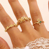 Wholesale Women's Copper Zircon Electroplated Flower Shape Index Finger Ring With Gentle And Forest Style