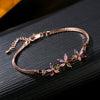 Wholesale Women's Copper Zircon Electroplated Flower Star Pattern Bracelet Jewelry