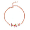 Wholesale Women's Copper Zircon Electroplated Flower Star Pattern Bracelet Jewelry