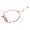 Wholesale Women's Copper Zircon Electroplated Flower Star Pattern Bracelet Jewelry