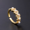 Wholesale Women's Copper Zircon Electroplated Real Gold Open Ring With Animal Zodiac Pattern Sweet Style
