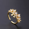 Wholesale Women's Copper Zircon Electroplated Real Gold Open Ring With Animal Zodiac Pattern Sweet Style