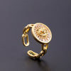 Wholesale Women's Copper Zircon Electroplated Real Gold Open Ring With Animal Zodiac Pattern Sweet Style