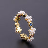 Wholesale Women's Copper Zircon Electroplated Real Gold Open Ring With Animal Zodiac Pattern Sweet Style