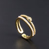 Wholesale Women's Copper Zircon Electroplated Real Gold Open Ring With Animal Zodiac Pattern Sweet Style