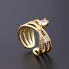 Wholesale Women's Copper Zircon Electroplated Real Gold Open Ring With Animal Zodiac Pattern Sweet Style