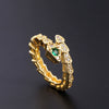 Wholesale Women's Copper Zircon Electroplated Real Gold Open Ring With Animal Zodiac Pattern Sweet Style