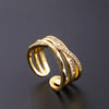 Wholesale Women's Copper Zircon Electroplated Real Gold Open Ring With Animal Zodiac Pattern Sweet Style