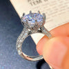 Wholesale Women's Copper Zircon Engagement Ring With Geometric Design
